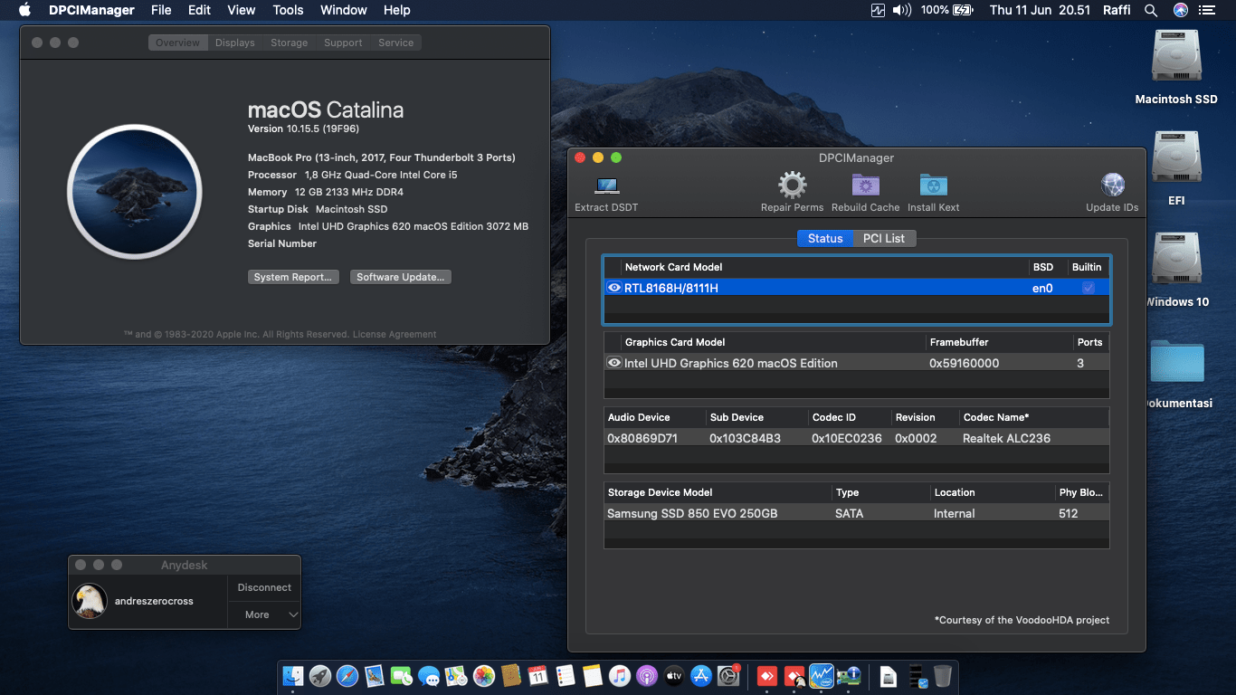 Success Hackintosh macOS Catalina 10.15.5 Build 19F96 in HP Pavilion 14S-CF0049TX